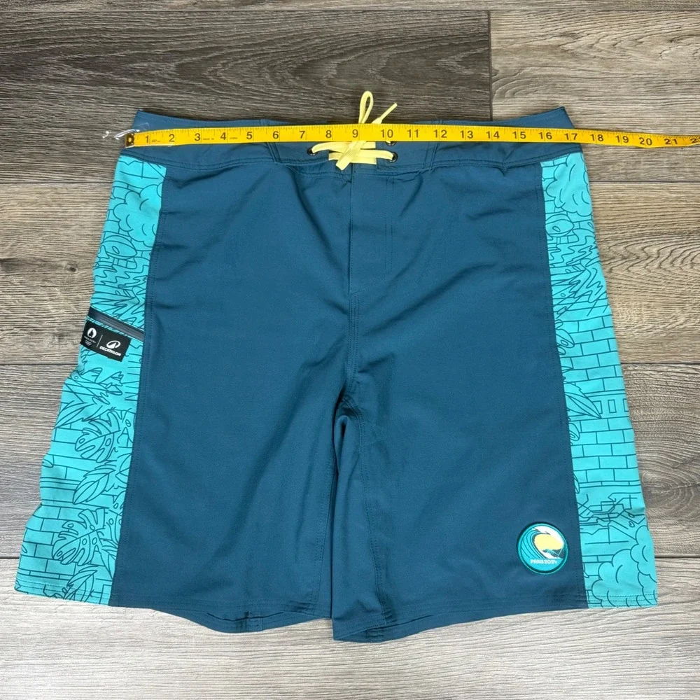 Decathlon Paris 2024 Olympic Boardshorts Turquoise Blue 32 Mens Swim Trunks SEO